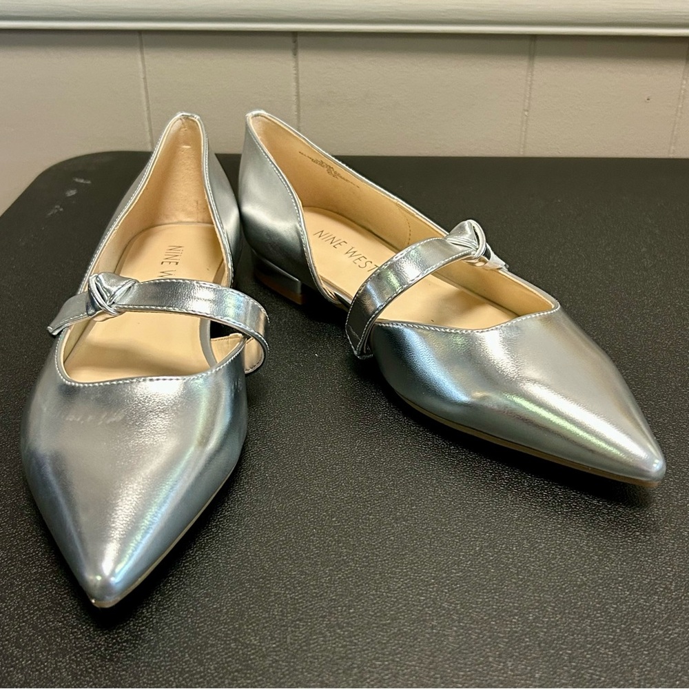 Silver Women's Shoes Sz 5.5 Nine West Leeza NWT
